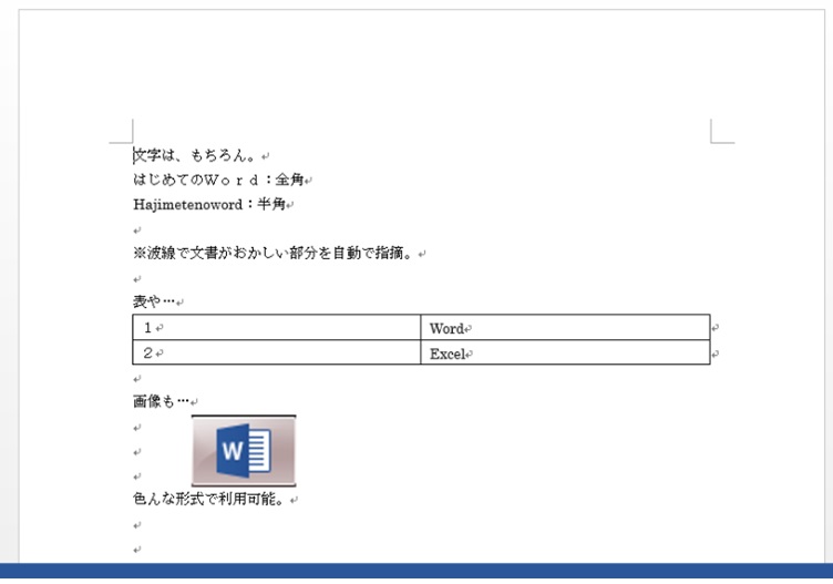 Word文章入力見本